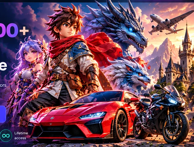 Cinematic fantasy characters and collectible 3D model artwork